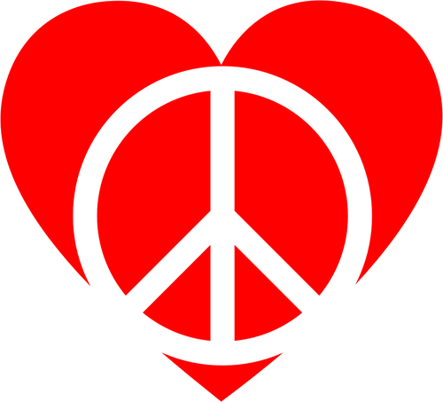 Peace sign og hjerte