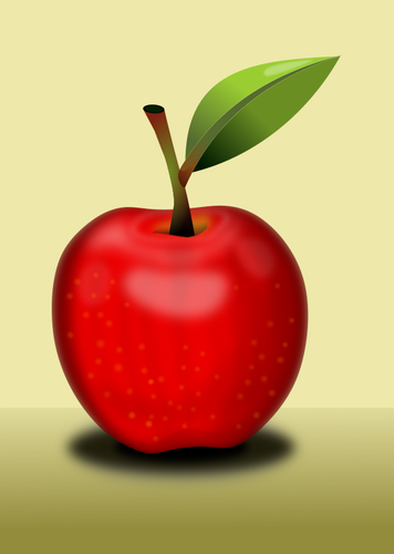 Rode appel met schaduw