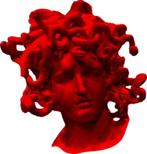 Cabeza de Medusa rojo