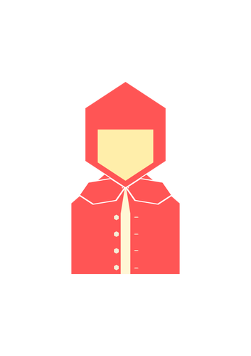 Red Riding Hood karakter getekend in zeshoeken vector illustraties