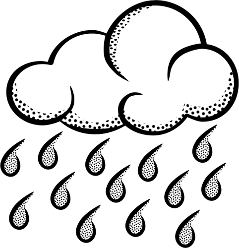 IlustraÃ§Ã£o em vetor de nuvem chuvosa de linha acha que arte