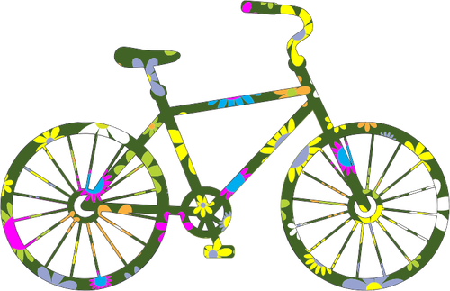 Sepeda bunga retro