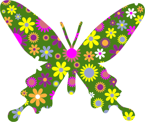 Colorful floral butterfly