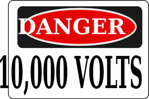 Tehlike 10.000 volt iÅŸareti vektÃ¶r gÃ¶rÃ¼ntÃ¼
