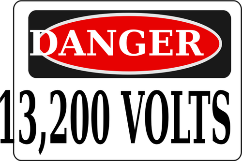 Tehlike 13,200 volt iÅŸareti vektÃ¶r gÃ¶rÃ¼ntÃ¼