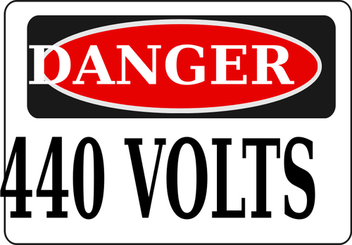 Gefahr-440 Volt-Zeichen-Vektor-Bild