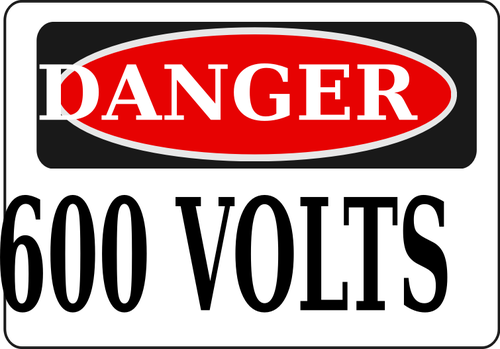 Peligro 600 voltios signo vector de la imagen