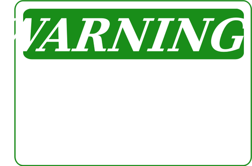 SeÃ±al de advertencia en blanco verde vector de la imagen