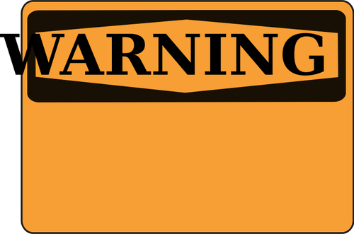 SeÃ±al de advertencia en blanco naranja vector de la imagen