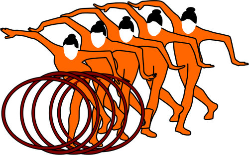 Vektor-Illustration der rhythmischen Sportgymnastik Zeichen,