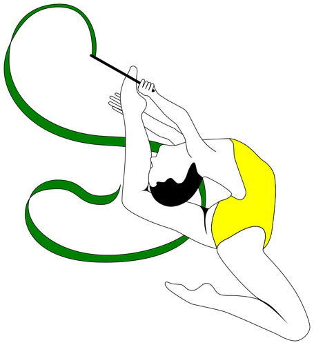 Rytmisk gymnast performer fÃ¤rg ritning