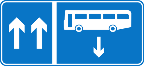 Buss i motsatt kÃ¶rfÃ¤lt information trafikerar tecken vektorbild