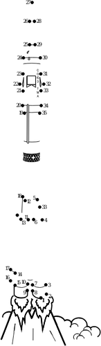 Lansator de rachete ISS conecta puncte de desen vector