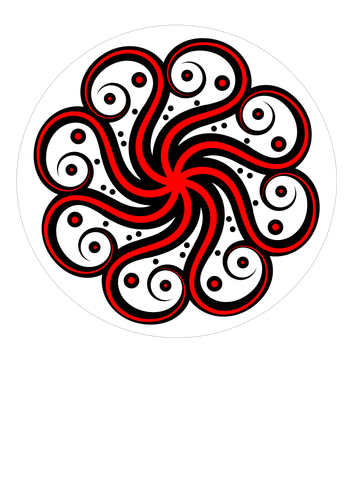 Black and red abstract octopus