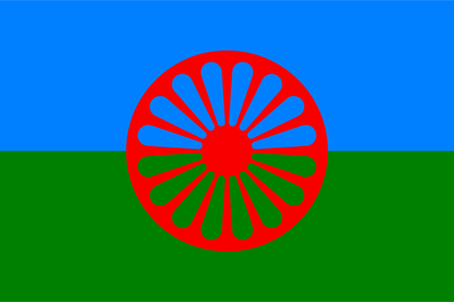 De vlag van Romani vector illustraties