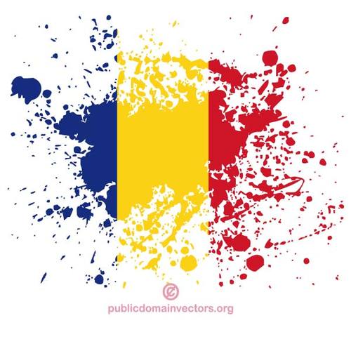 Bandeira da RomÃ©nia no paint respingos