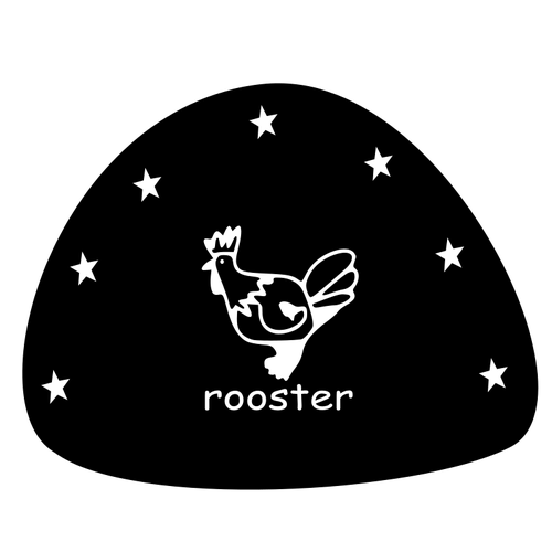 Rooster with 7 stars hat vector graphics