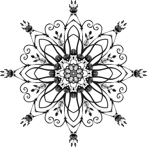 Blomstrete svart-hvitt design