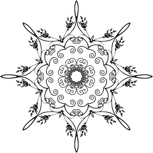 Blumen Mandala in schwarz / weiÃŸ