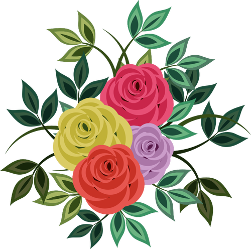 Bouquet de roses colorÃ©es