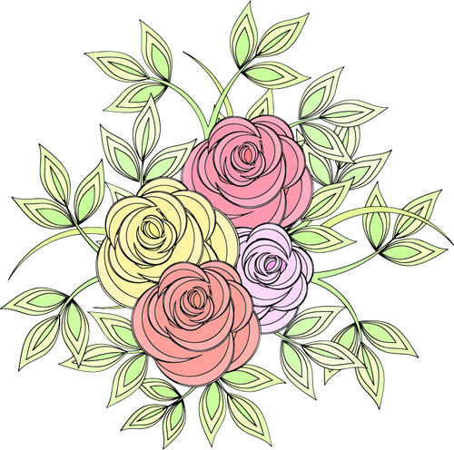Desenho de vetor de rosas