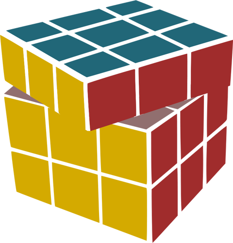 GrÃ¡ficos vectoriales de la venganza de Rubik con un lado inclinado
