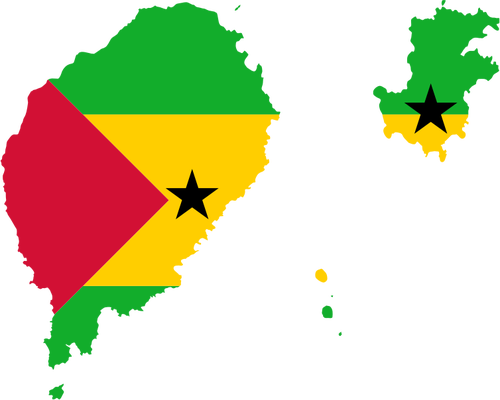 Sao Tome en Principe vlag kaart