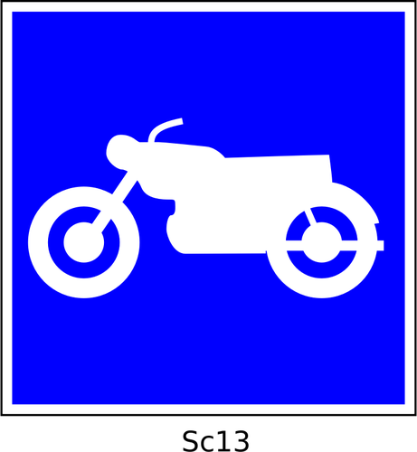 Vektorbild av motorcyklar fyrkantig blÃ¥ tecken