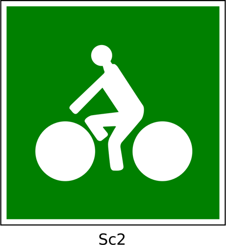 PrediseÃ±adas de vector de signo de bicicleta ruta cuadrado verde