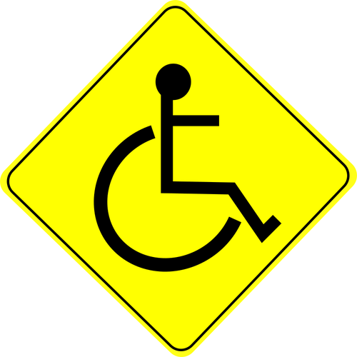 Znak ostrzegawczy dla wÃ³zkÃ³w inwalidzkich