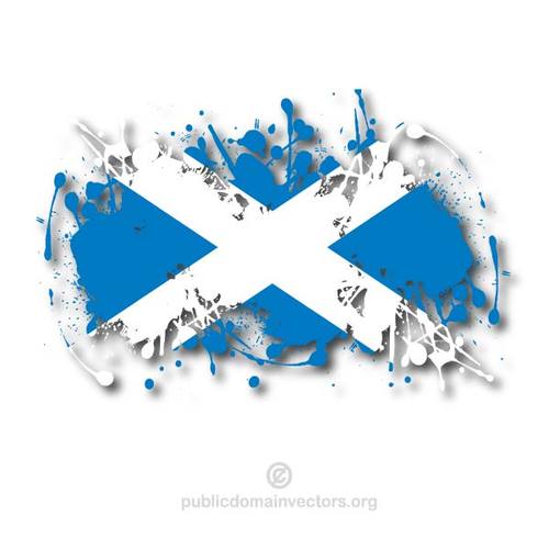 Flaggan i Skottland i blÃ¤ck sprut