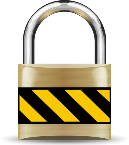 Vector graphics of bronze padlock with stripes