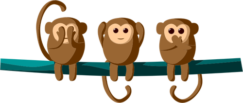 Tre scimmie del fumetto