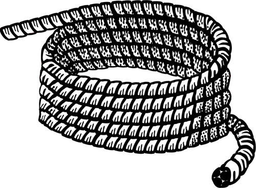 Schwarz und weiÃŸ-Lineart-Vektor-Illustration des Seils