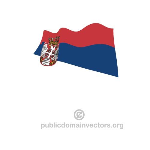 Agitant le drapeau serbe