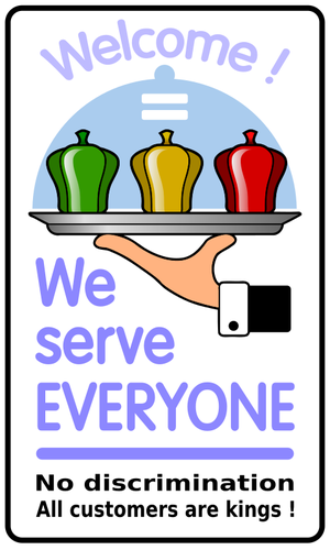 "Kami melayani semua orang" poster vektor