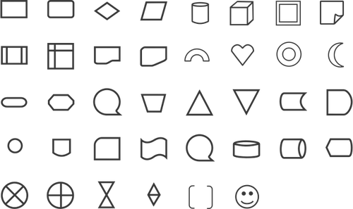 Conjunto de iconos y formas