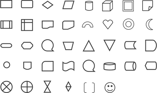 Conjunto de iconos y formas