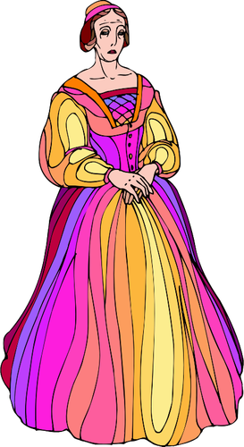 Mujer medieval colorida