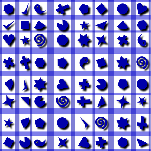 Shapes pattern in blue