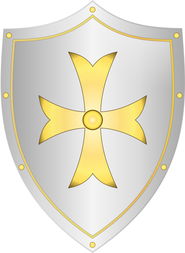 Disegno vettoriale di classico scudo medievale