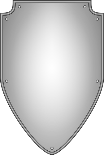 Desenho de escudo de prata em branco vetorial