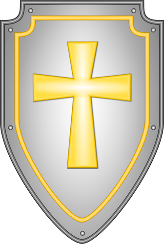 Croix de religieuse brillante image vectorielle bouclier