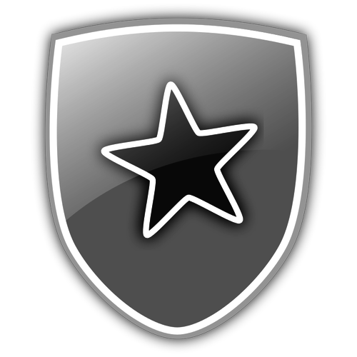 Escudo com um Ã­cone de estrela vetor clip-art