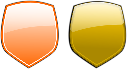 Amarelos e laranja escudos vector clipart