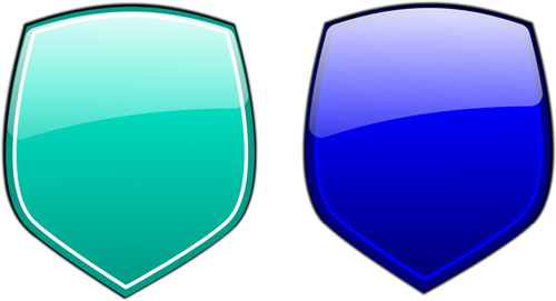 Perisai hijau dan biru vektor gambar