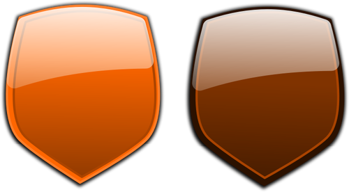 Orange und braune Schilde Vektor-ClipArt