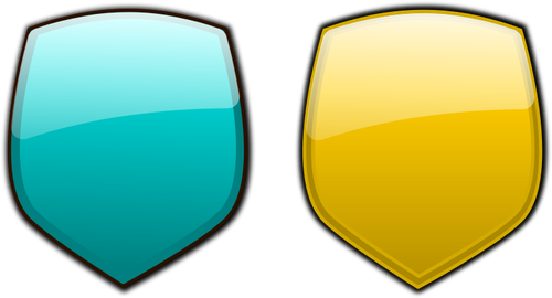 Albastru ÅŸi galben scuturi vector imagine