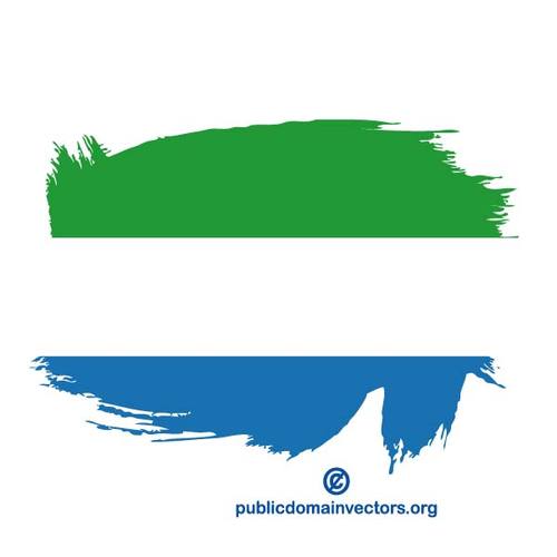 Sierra Leones flagga mÃ¥lade pÃ¥ vÃ¤ggen