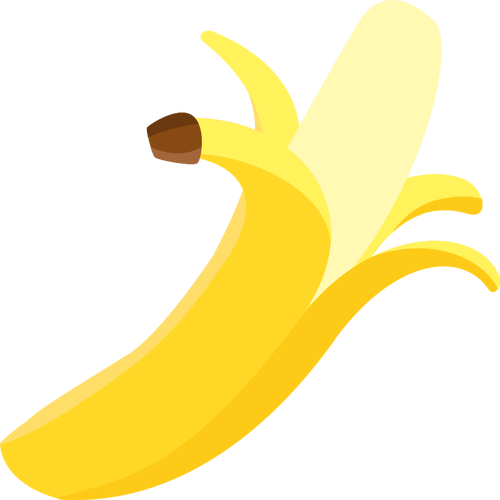 Vektor-Bild des geneigten geschÃ¤lte Banane
